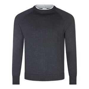 Eleventy Grey Sweater With Trimmed Crew Neckline - NWT